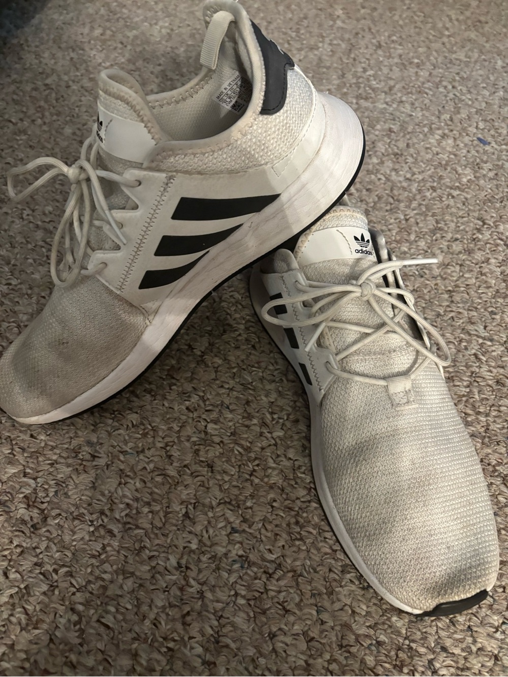 adidas Men's White and Black Athletic Sneakers